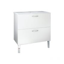 Meuble Sous Plan Toilette Eko'line Aquarine - 2 Tiroirs - L.80cm -blanc Brillant