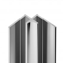 Schulte Profilé D'angle Intérieur, H.255 X L.2,3 Cm, Pour Panneau Mural De Douche, Décodesign, Aluminium, aspect Chromé