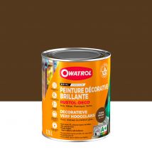 Peinture antirouille décorative Owatrol RUSTOL DECO BRILLANT Terre Brune (RAL 8028) 0.75 litre
