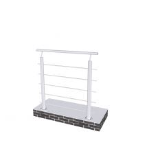 Aica Sanitaire - Garde-corps gris en aluminium 1m intérieur et extérieur fixation à plat