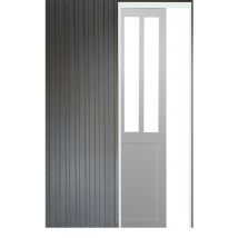Porte Coulissante Atelier Blanc H204 X L73 + Systeme Galandage Et Kit De Finition Inclus Gd Menuiseries