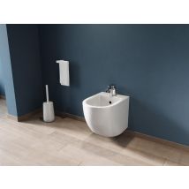 Vente-unique - Pack bidet blanc en céramique avec bâti-support - AMARUM