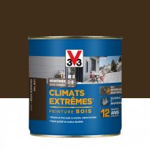 Peinture Bois Extérieur Climats Extrêmes V33, Brun Normand Satiné 0.5 L