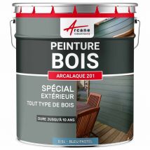 Peinture Bois Extérieur : Portails, Bardage, Abri, Mobilier De Jardin : Arcalaque 201 Bleu Pastel - Ral 5024 - 0.5 L - Arcane Industries
