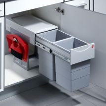Lmc Virano - Poubelle Coulissante Tri Sélectif 2 Bacs 15l Pelle + Brosse Lmc Pou3660