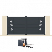 Gefradis - Portail Battant Électrique Aluminium H.160 X L.350 Anthracite Bouq