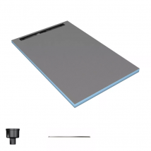 Receveur De Douche À Carreler 120 X 100 Cm Wedi Fundo Riolito Neo Avec Écoulement Vertical + Barrette De Finition 70 Cm