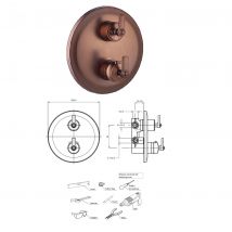 Omnires - Mitigeur Thermostatique De Douche Et De Baignoire À Encastrer - 3 Sorties - Armance - Cuivre Antique