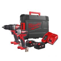 Milwaukee - Pack 2 outils 18V (perceuse + visseuse à chocs) (2x5