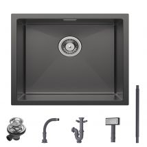 Cecipa Max Évier Encastré 50*44cm Évier De Cuisine 1 Bac Évier De Cuisine En Acier Inoxydable - 201 Nanomètre Noir,eu Modèle