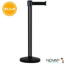 Novap - Poteau De Guidage Noir - First - Sangle Noire 2,5m X 50mm Sur Socle Portable - 2080033