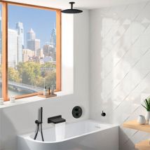 Paini - Ensemble Bain Douche À Encastrer Cox 3 Sorties Pvd Noir Mat Brossé