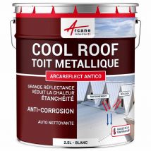 Cool Roof Spécial Toit Métallique, Peinture Anti Chaleur : Arcareflect Antico Blanc - 2.5 L - Arcane Industries