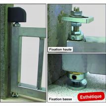 Ing Fixation - Pivot De Portail Acier Avec Seuil Fixé À La Résine - Carré 45 X 45 Mm - Kit Fixation Haute Et Basse