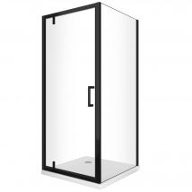 Laneri - Douche avec paroi latérale fixe et porte roto-translante avec pivots asymétriques