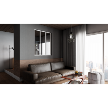 Verrea - Verrière D'intérieur En Aluminium, 3 Vitrages, L 105 X H 123 Cm, Blanc Ral 9016 Ft, Vitrage Clair 4 Mm Trempé