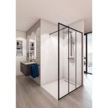 Aurys - Paroi De Douche En Kit - Saint-gobain - Baleares Atelier N°8 - Verre Timeless 8 Mm Trempé - L.90 Cm X H.198 Cm - Profilé Noir