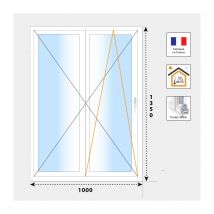 Volet Moustiquaire - Fenêtre 2 Vantaux H1350 Mm Pvc Blanc