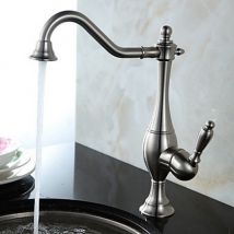 Kroos - Robinet de cuisine style vintage brossé en nickel brossé
