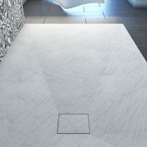 Galedo - Receveur De Douche 90x160x2.6 Cm En Smc Finition Ardoise - Blanc Mat - Rock 2 White