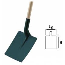 Leborgne - Pelle Carrée Tôle 25cm Manche Bois