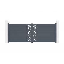 Casanoov - Portail Battant 4m Sunny H.160cm Aluminium Gris