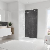 Schulte Panneau Mural 100x210 Cm, Revêtement Pour Douche Et Salle De Bains, Placement Facile, Décodesign Décor, Schiste Anthracite
