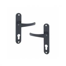 Ouvre & Deco - 2 Poignées De Porte Chamrousse Trou De Cylindre, Aluminium Noir Entraxe 165 Mm, Entrée Bureau Garage