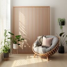 Cloison Amovible Claustra Bois Massif D'hetre Recoupable - 7 Lames, H200xl80xp7 Cm Par Ad Lyon