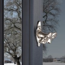 Ouvre & Deco - Poignée De Fenêtre Crémone Feuille, Aluminium Vieil Argent