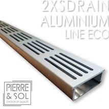 Caniveau Inox Hauteur 2 Cm - 2xsdrain Easy Grille Aluminium - Line Eco - Caniveau De 50 Cm