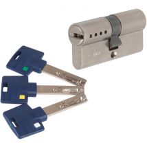 Cylindre 2 Entrées Varié Nickelé - 45 X 45 Mm - Interactive + - Mul-t-lock