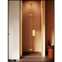 Otitec - Porte De Douche Pliante - 80 X 195 Cm - Gauche | Golya - Laiton Brossé