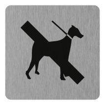 Novap - Plaque De Porte Interdit Aux Chiens - Aluminium Brosse 100x100mm - 4384184