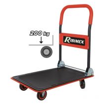 Ribimex - Chariot Transport 4 Roues 200 Kgs Manche Pliant