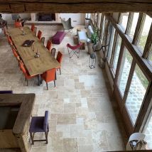 Ligerio - Travertin pierre naturelle mur/sol premier choix mix PREMIUM 61 x 40