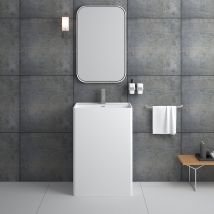 Kroos - Lavabo Totem Rectangle À Poser Blanc Mat - Diosso