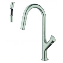 Paini - Mitigeur Tropic à douchette extractible PVD Gris Inox