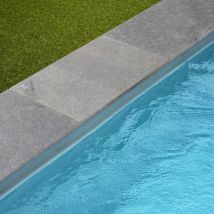 Margelle De Piscine En Pierre Egypte Grise 60x40x2 Cm Bord Droit (à L'unité) - Ro'ma Nature