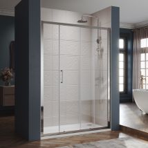 Sirhona - SIRHONA Porte de douche Coulissante 160x185 cm Porte de douche coulissante réglable - Cadre en aluminium - Verre 5MM