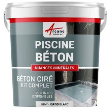 Kit Béton Ciré Piscine Béton - Rénovation Et Etanchéité - 32 M² - Isatis Blanc - Arcane Industries