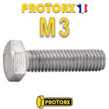 Protorx - Vis À Métaux Tête Hexagonale Entièrement Filetée : (m3 X 16mm) X 50pcs | Vm Th | Acier Inox A2 | Usage Exterieur-intérieur | Norme Din933