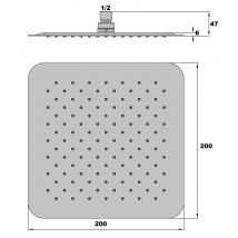 Paini - Pomme De Tête Carrée Extra-plat 200 X 200 Mm