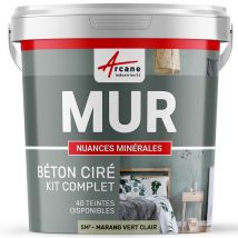 Béton Ciré - Kit Béton Ciré Murs - 5 M² - Satinée - Lin Beige - Arcane Industries