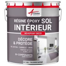 Peinture Epoxy Sol - Revepoxy Deco - 1 Kg (jusqu'à 5 M² En 2 Couches) - Gris Telegris 4 - Ral 7047 - Arcane Industries