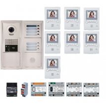 Aiphone - Pack Collectif Vidéo, Encastré, Avec Module Percé Pour Vigik & Moniteurs Mains Libres