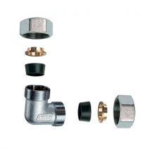 Far - Coude Double Chrome Avec Cône Simple En Caoutchouc Pour Cuivre1/2" X 18
