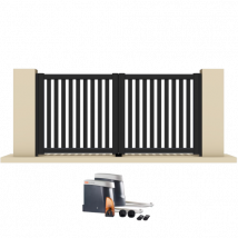 Gefradis - Portail Battant Électrique Aluminium H.140 X L.250 Anthracite Jord