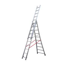 Echelle Transformable Base Évasée 3 Plans 3x10 Échelons 6m80 En Alu Hailo Premium