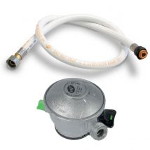 Kemper - Pack Tuyau Gaz Souple 1.50 M + Détendeur Butane Quick-on Valve 20mm Antargaz Primagaz Totalgaz Finagaz